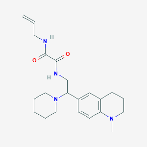 molecular formula C22H32N4O2 B2822883 N'-[2-(1-methyl-1,2,3,4-tetrahydroquinolin-6-yl)-2-(piperidin-1-yl)ethyl]-N-(prop-2-en-1-yl)ethanediamide CAS No. 922040-22-0