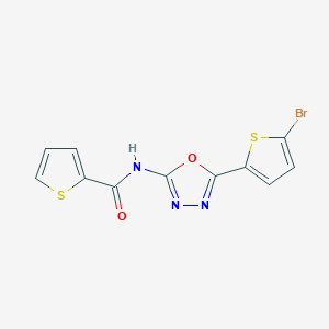 molecular formula C11H6BrN3O2S2 B2822884 N-[5-(5-bromothiophen-2-yl)-1,3,4-oxadiazol-2-yl]thiophene-2-carboxamide CAS No. 1021104-80-2