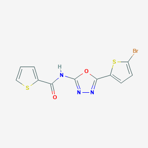 molecular formula C11H6BrN3O2S2 B2822884 N-(5-(5-bromothiophen-2-yl)-1,3,4-oxadiazol-2-yl)thiophene-2-carboxamide CAS No. 1021104-80-2