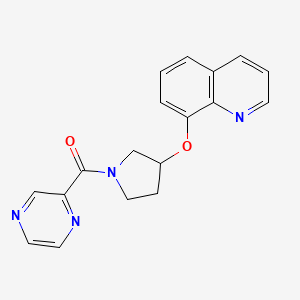Pyrazin-2-yl(3-(quinolin-8-yloxy)pyrrolidin-1-yl)methanone