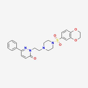 2-(2-(4-((2,3-dihydrobenzo[b][1,4]dioxin-6-yl)sulfonyl)piperazin-1-yl)ethyl)-6-phenylpyridazin-3(2H)-one