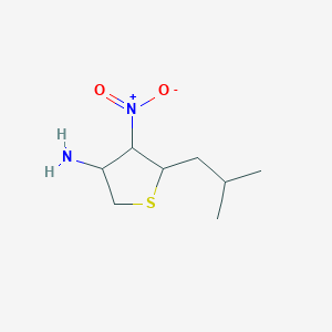 molecular formula C8H16N2O2S B2822919 5-(2-Methylpropyl)-4-nitrothiolan-3-amine CAS No. 1934384-18-5