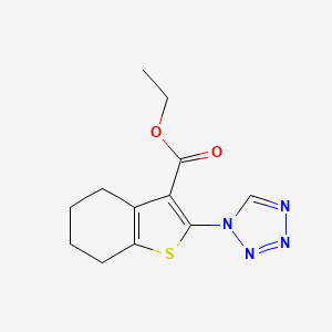 molecular formula C12H14N4O2S B2822920 乙酸2-(1H-四唑-1-基)-4,5,6,7-四氢-1-苯并噻吩-3-羧酸乙酯 CAS No. 692275-81-3
