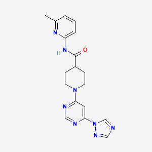 molecular formula C18H20N8O B2822927 1-(6-(1H-1,2,4-triazol-1-yl)pyrimidin-4-yl)-N-(6-methylpyridin-2-yl)piperidine-4-carboxamide CAS No. 1797901-95-1