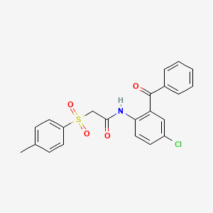 molecular formula C22H18ClNO4S B2822929 N-[4-chloro-2-(phenylcarbonyl)phenyl]-2-[(4-methylphenyl)sulfonyl]acetamide CAS No. 878986-60-8