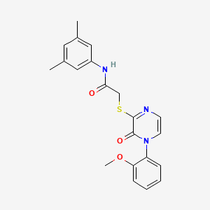 molecular formula C21H21N3O3S B2822931 N-(3,5-dimethylphenyl)-2-{[4-(2-methoxyphenyl)-3-oxo-3,4-dihydropyrazin-2-yl]sulfanyl}acetamide CAS No. 900007-19-4