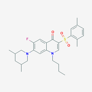 molecular formula C28H35FN2O3S B2822932 1-butyl-3-((2,5-dimethylphenyl)sulfonyl)-7-(3,5-dimethylpiperidin-1-yl)-6-fluoroquinolin-4(1H)-one CAS No. 892782-39-7