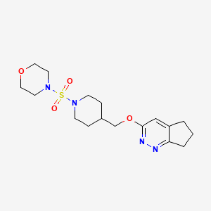 molecular formula C17H26N4O4S B2822938 4-[4-(6,7-Dihydro-5H-cyclopenta[c]pyridazin-3-yloxymethyl)piperidin-1-yl]sulfonylmorpholine CAS No. 2320888-05-7