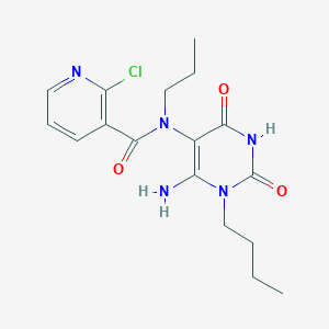 molecular formula C17H22ClN5O3 B2822942 N-(6-amino-1-butyl-2,4-dioxo-1,2,3,4-tetrahydropyrimidin-5-yl)-2-chloro-N-propylpyridine-3-carboxamide CAS No. 930840-06-5