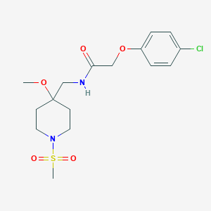 molecular formula C16H23ClN2O5S B2822947 2-(4-chlorophenoxy)-N-[(1-methanesulfonyl-4-methoxypiperidin-4-yl)methyl]acetamide CAS No. 2415602-26-3