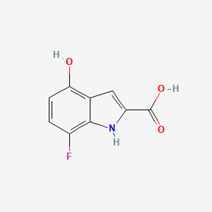 molecular formula C9H6FNO3 B2822949 7-Fluoro-4-hydroxy-1H-indole-2-carboxylic acid CAS No. 1379202-81-9