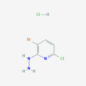 molecular formula C5H6BrCl2N3 B2822952 3-Bromo-6-chloro-2-hydrazinylpyridine hydrochloride CAS No. 1956324-32-5