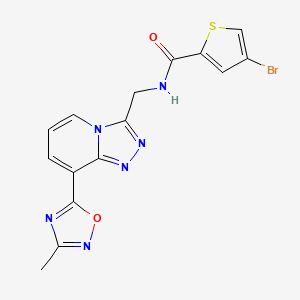 molecular formula C15H11BrN6O2S B2822954 4-bromo-N-((8-(3-methyl-1,2,4-oxadiazol-5-yl)-[1,2,4]triazolo[4,3-a]pyridin-3-yl)methyl)thiophene-2-carboxamide CAS No. 2034458-04-1