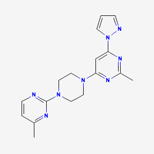 B2822962 2-Methyl-4-[4-(4-methylpyrimidin-2-yl)piperazin-1-yl]-6-pyrazol-1-ylpyrimidine CAS No. 2415471-06-4
