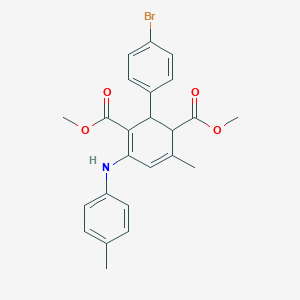 molecular formula C24H24BrNO4 B282299 Dimethyl 2-(4-bromophenyl)-6-methyl-4-(4-toluidino)-3,5-cyclohexadiene-1,3-dicarboxylate 