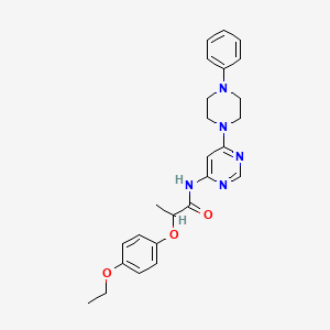 B2823002 2-(4-ethoxyphenoxy)-N-[6-(4-phenylpiperazin-1-yl)pyrimidin-4-yl]propanamide CAS No. 1421584-18-0