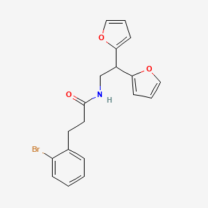 molecular formula C19H18BrNO3 B2823005 3-(2-溴苯基)-N-(2,2-二(呋喃-2-基)乙基)丙酰胺 CAS No. 2319840-76-9