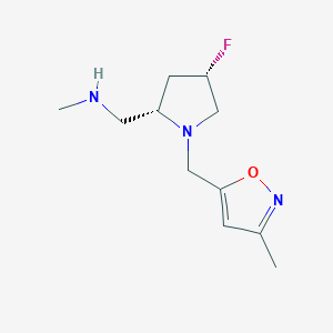 {[(2S,4S)-4-fluoro-1-[(3-methyl-1,2-oxazol-5-yl)methyl]pyrrolidin-2-yl]methyl}(methyl)amine