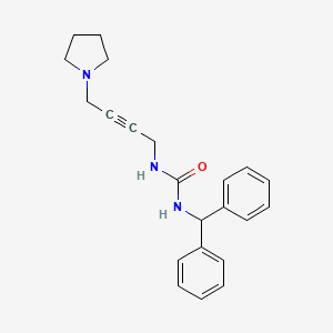 molecular formula C22H25N3O B2823011 1-Benzhydryl-3-(4-(pyrrolidin-1-yl)but-2-yn-1-yl)urea CAS No. 1396783-61-1