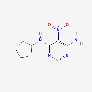 molecular formula C9H13N5O2 B2823012 4-N-cyclopentyl-5-nitropyrimidine-4,6-diamine CAS No. 450344-84-0