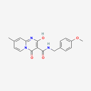 molecular formula C18H17N3O4 B2823014 2-hydroxy-N-(4-methoxybenzyl)-8-methyl-4-oxo-4H-pyrido[1,2-a]pyrimidine-3-carboxamide CAS No. 886896-74-8