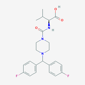 molecular formula C23H27F2N3O3 B2823020 N-({4-[bis(4-fluorophenyl)methyl]piperazin-1-yl}carbonyl)-L-valine CAS No. 1014003-61-2