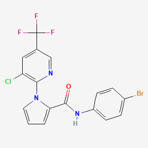 molecular formula C17H10BrClF3N3O B2823021 N-(4-bromophenyl)-1-[3-chloro-5-(trifluoromethyl)pyridin-2-yl]-1H-pyrrole-2-carboxamide CAS No. 338956-49-3