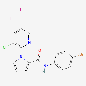 molecular formula C17H10BrClF3N3O B2823021 N-(4-bromophenyl)-1-[3-chloro-5-(trifluoromethyl)-2-pyridinyl]-2-pyrrolecarboxamide CAS No. 338956-49-3