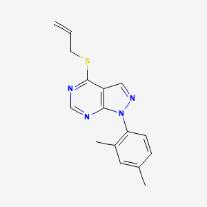 molecular formula C16H16N4S B2823022 1-(2,4-二甲基苯基)-4-丙-2-烯基硫代基吡唑啉[3,4-d]嘧啶 CAS No. 893924-13-5