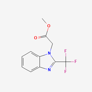molecular formula C11H9F3N2O2 B2823043 methyl 2-[2-(trifluoromethyl)-1H-1,3-benzodiazol-1-yl]acetate CAS No. 139591-08-5