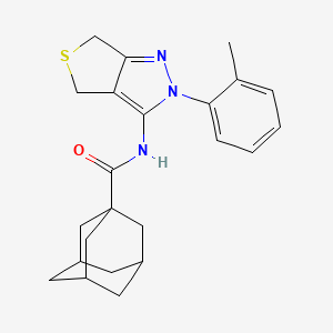 molecular formula C23H27N3OS B2823047 N-[2-(2-methylphenyl)-2H,4H,6H-thieno[3,4-c]pyrazol-3-yl]adamantane-1-carboxamide CAS No. 361172-58-9