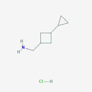 molecular formula C8H16ClN B2823067 (3-Cyclopropylcyclobutyl)methanamine hydrochloride CAS No. 2243504-79-0