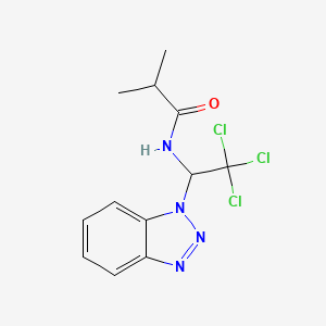 molecular formula C12H13Cl3N4O B2823068 N-[1-(1H-1,2,3-benzotriazol-1-yl)-2,2,2-trichloroethyl]-2-methylpropanamide CAS No. 325704-40-3