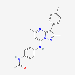 molecular formula C23H23N5O B2823090 N-(4-((2,5-dimethyl-3-(p-tolyl)pyrazolo[1,5-a]pyrimidin-7-yl)amino)phenyl)acetamide CAS No. 890638-37-6