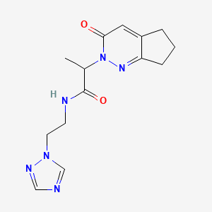 N-(2-(1H-1,2,4-triazol-1-yl)ethyl)-2-(3-oxo-3,5,6,7-tetrahydro-2H-cyclopenta[c]pyridazin-2-yl)propanamide