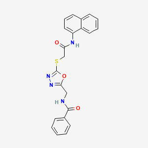 B2823130 N-((5-((2-(naphthalen-1-ylamino)-2-oxoethyl)thio)-1,3,4-oxadiazol-2-yl)methyl)benzamide CAS No. 903267-71-0