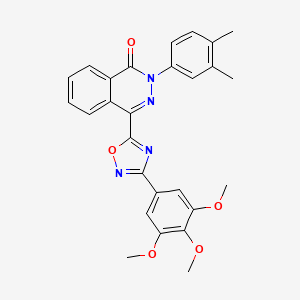 molecular formula C27H24N4O5 B2823136 2-(3,4-dimethylphenyl)-4-[3-(3,4,5-trimethoxyphenyl)-1,2,4-oxadiazol-5-yl]-1,2-dihydrophthalazin-1-one CAS No. 1207058-50-1