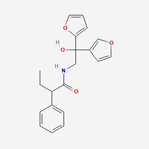 molecular formula C20H21NO4 B2823155 N-[2-(furan-2-yl)-2-(furan-3-yl)-2-hydroxyethyl]-2-phenylbutanamide CAS No. 2034258-07-4
