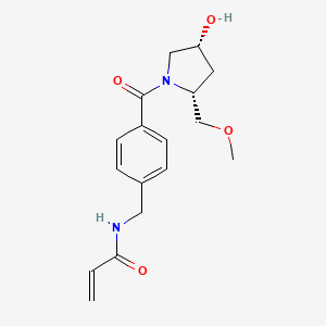 molecular formula C17H22N2O4 B2823163 N-({4-[(2R,4R)-4-hydroxy-2-(methoxymethyl)pyrrolidine-1-carbonyl]phenyl}methyl)prop-2-enamide CAS No. 2361577-18-4