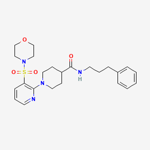 molecular formula C24H32N4O4S B2823172 1-[3-(morpholine-4-sulfonyl)pyridin-2-yl]-N-(3-phenylpropyl)piperidine-4-carboxamide CAS No. 1185011-80-6