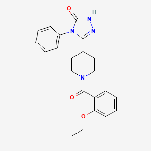 molecular formula C22H24N4O3 B2823178 3-[1-(2-ethoxybenzoyl)piperidin-4-yl]-4-phenyl-4,5-dihydro-1H-1,2,4-triazol-5-one CAS No. 1775538-61-8