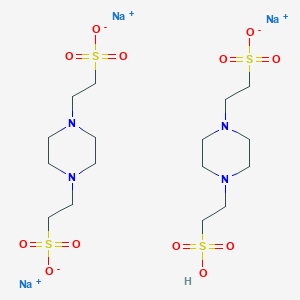 molecular formula C16H33N4Na3O12S4 B028232 1,4-Piperazinediethanesulfonic acid, sodium salt (2:3) CAS No. 100037-69-2