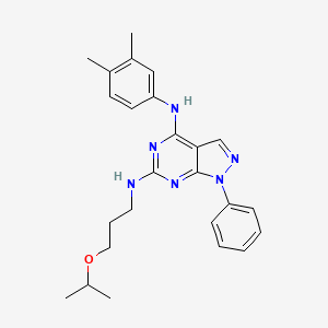 N~4~-(3,4-dimethylphenyl)-1-phenyl-N~6~-[3-(propan-2-yloxy)propyl]-1H-pyrazolo[3,4-d]pyrimidine-4,6-diamine