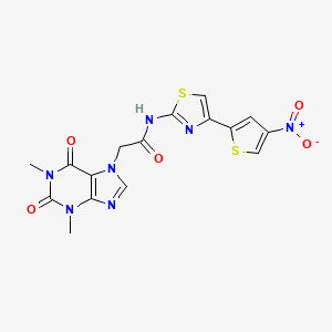 2-(1,3-dimethyl-2,6-dioxo-2,3-dihydro-1H-purin-7(6H)-yl)-N-(4-(4-nitrothiophen-2-yl)thiazol-2-yl)acetamide