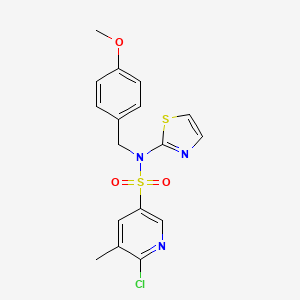 6-chloro-N-[(4-methoxyphenyl)methyl]-5-methyl-N-(1,3-thiazol-2-yl)pyridine-3-sulfonamide