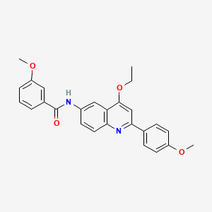 N-[4-Ethoxy-2-(4-methoxyphenyl)quinolin-6-YL]-3-methoxybenzamide