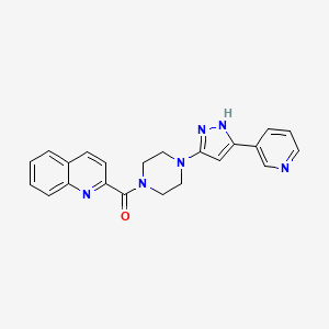 {4-[3-(3-pyridyl)-1H-pyrazol-5-yl]piperazino}(2-quinolyl)methanone