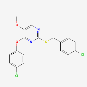 2-((4-Chlorobenzyl)sulfanyl)-4-(4-chlorophenoxy)-5-pyrimidinyl methyl ether