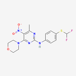 N-{4-[(difluoromethyl)sulfanyl]phenyl}-4-methyl-6-(morpholin-4-yl)-5-nitropyrimidin-2-amine