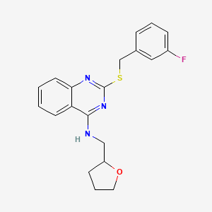 2-[(3-fluorophenyl)methylsulfanyl]-N-(oxolan-2-ylmethyl)quinazolin-4-amine